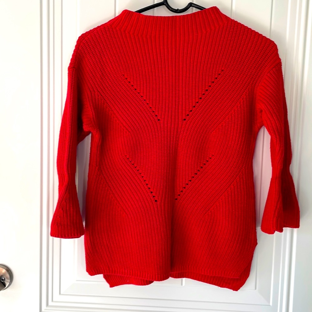 Beautiful Loft, Red, XS Petite mock neck sweater